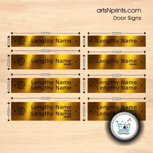 Different dimension or sizes Brass engraved door name plate online shop |