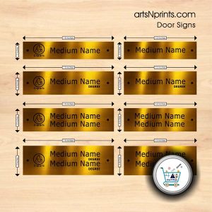 Brass door signs medium name plate dimension options by artsnprints.com