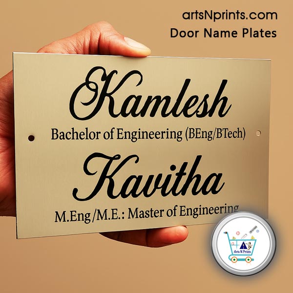 AR order online SS Steel Engrave Door Name Plates by artsNprints door delivery across Anjaw Kameng Dibang Valley Arunchal Pradesh and India no cash on delivery