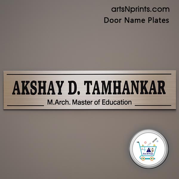 JK order online Steel SS Engrave Door Name Plates by artsNprints door delivery across Srinagar Anantnag Kulgam Jammu and Kashmir and India no cash on delivery