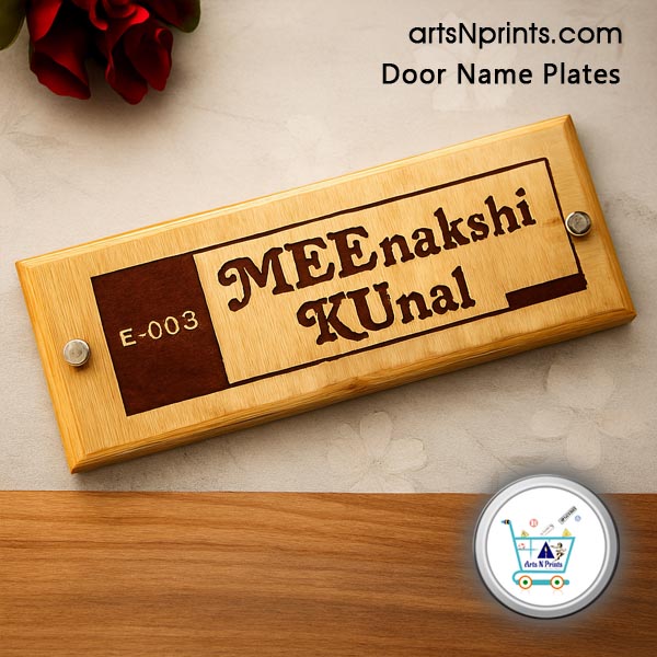 KA order online Wooden Engrave Door Name Plates by artsNprints door delivery across Mangalore karnataka and India no cash on delivery