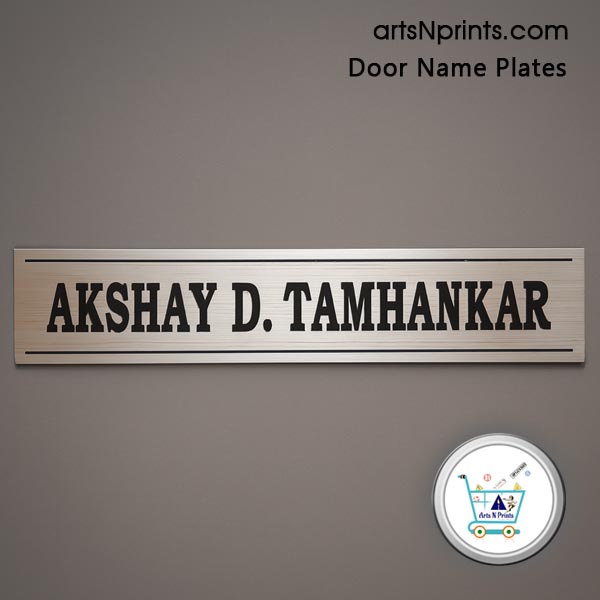 MH order online Steel SS Engrave Door Name Plates by artsNprints door delivery across Pune Mumbai Maharashtra and India no cash on delivery