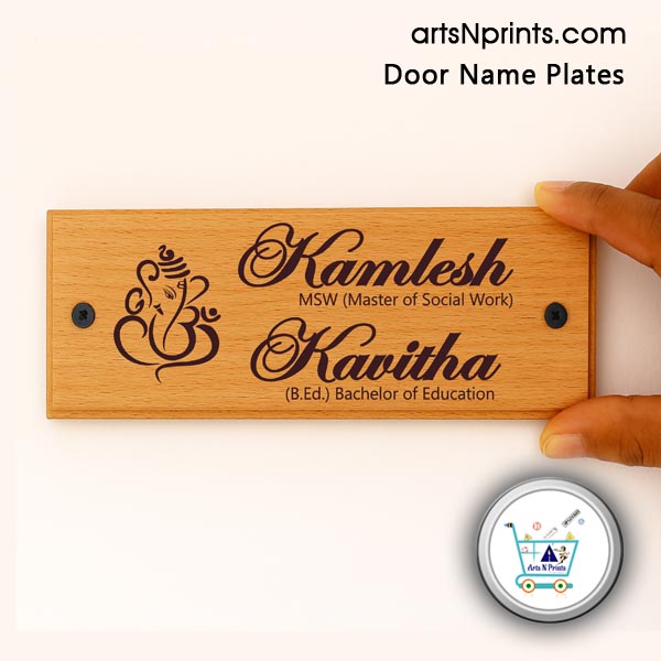 ML order online Wooden Engrave Door Name Plates by artsNprints door delivery across Shillong Mairang Williamnagar Meghalaya and India no cash on delivery