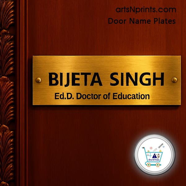 MP order online BrassS Engrave Door Name Plates by artsNprints door delivery across Gwalior Bhopal Ujjain Indore and India no cash on delivery