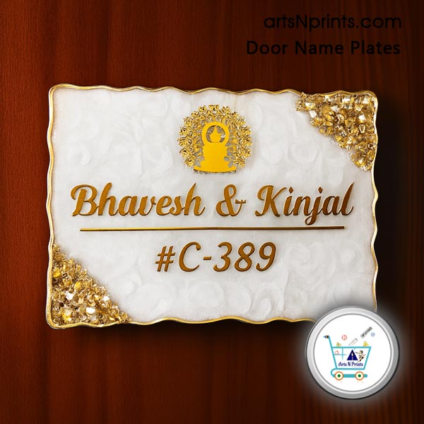 MP order online copper metal Engrave Door Name Plates by artsNprints door delivery across Indore, Bhopal, madhya pradesh and India no cash on delivery