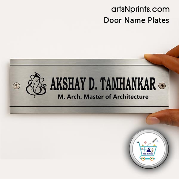 MZ order online Steel SS Engrave Door Name Plates by artsNprints door delivery across Aizawl Saitual Lunglei Aizawl Mizoram and India no cash on delivery