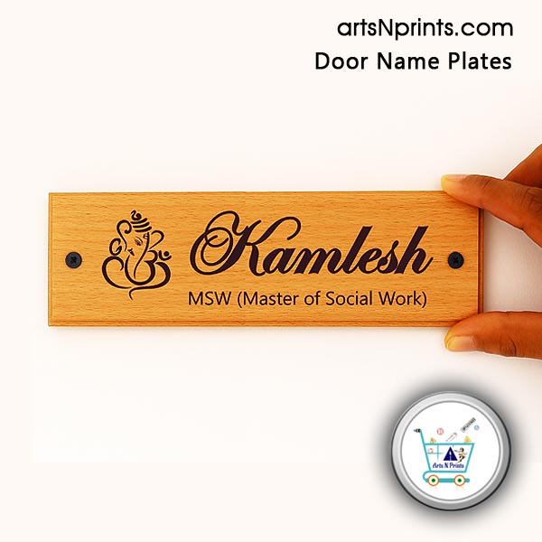 PY order online Wooden Engrave Door Name Plates by artsNprints door delivery across Puduchhery and India no cash on delivery
