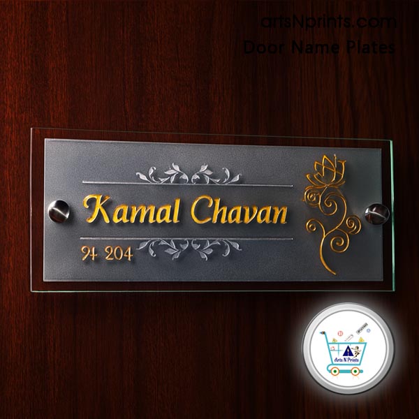 RJ order online GlssDoor Name Plates by artsNprints door delivery across Jaipur udaipur rajasthan and India no cash on delivery