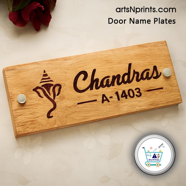 TN order online Wooden Engrave Door Name Plates by artsNprints door delivery across Chennai Tamil Nadu and India no cash on delivery