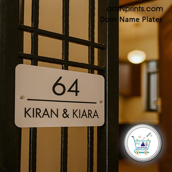 TS order online Aluminum Printed Door Name Plates by artsNprints door delivery across Hyderabad Telanagana and India no cash on delivery