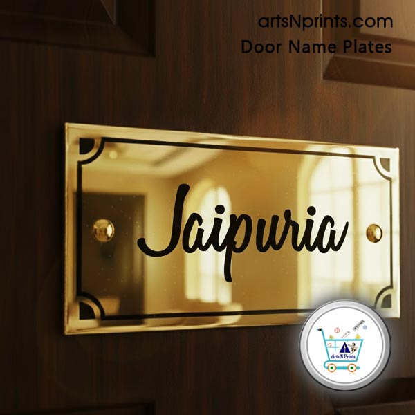 Brass name plate with preproduction drawing