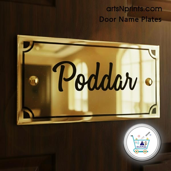 Brass engraved name plate with screw fixing